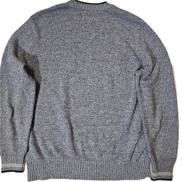 Eddie Bauer Sweater Mens Large Blue Marbled Cotton Crewneck Pullover Knit Casual - Picture 2 of 6